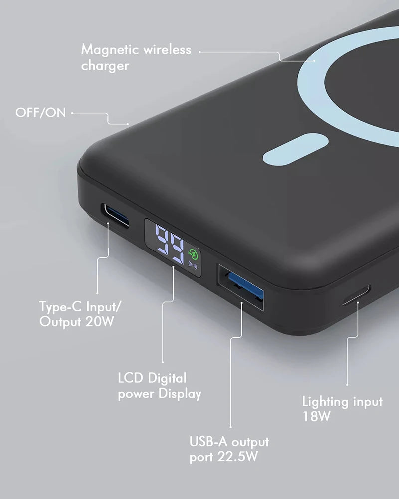 RotaDados MagDisplay — Power Bank Magnética com LED