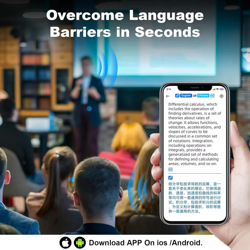 RotaDados Translate Q16 — Fones Tradutores Open-Ear