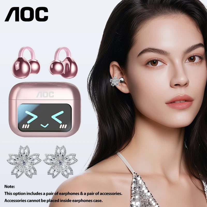 RotaDados AirClip S35 — Fones Open-Ear com Ecrã Tátil