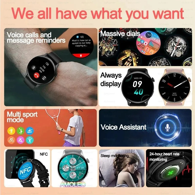 RotaDados Aura Fit — Smartwatch AMOLED com Assistente de Voz