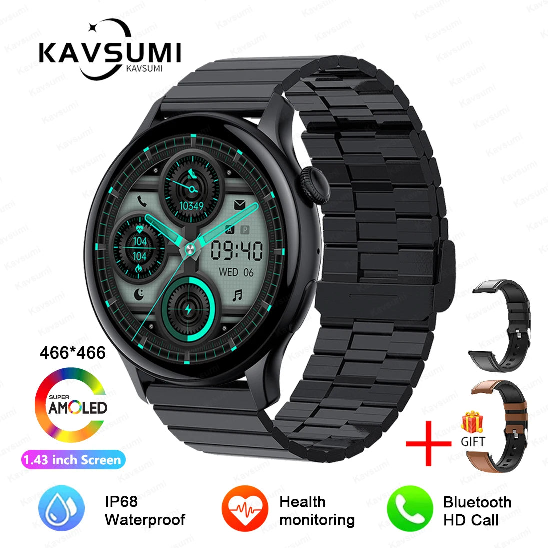 RotaDados Aura Fit — Smartwatch AMOLED com Assistente de Voz