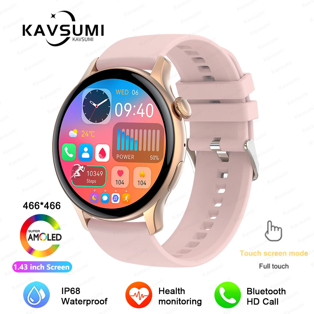 RotaDados Aura Fit — Smartwatch AMOLED com Assistente de Voz